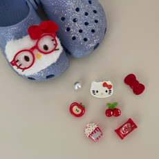 레드 키티얼굴 인형 신발참 파츠