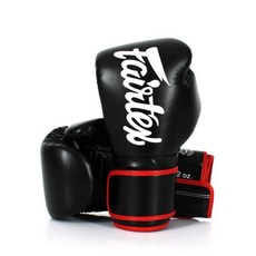 古川小夫 FAIRTEX BGV14拳套-黑色白字 專業拳擊訓練手套 透氣舒適 保護手部安全, 1個, 8oz