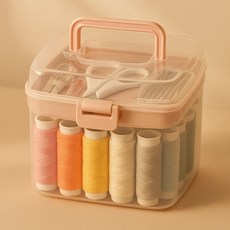 가정용 휴대용 반짇고리 종합 세트 실바늘 바느질, 1세트, 핑크