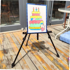 전시용이젤 대형 접이식 철제 이젤 거치대 일반 휴대용 삼각 스틸, 본상품