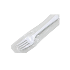 고급 개별포장 일회용 포크 백색, 200개, 1개입