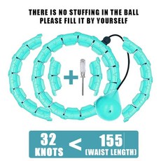 성인 가중 피트니스 후프 분리형 매듭 복부 체중 감소 마사지, 1개, 3. 32-BlueGreen, 1g