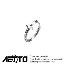 AETTO 衛星耳環 S925純銀 金屬質感 男女適用