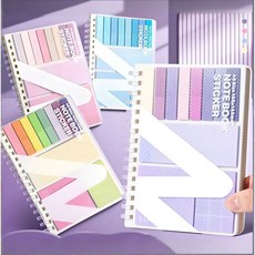 라운드월 다기능 스티키노트 플래그 노트 세트 인덱스 메모 올인원, 1개, 선셋 글로우