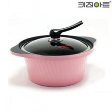 키친아트 세라믹냄비Y 28cm 양수 통주물냄비 분홍, 혼합색상, 기타