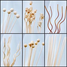 디퓨저 우드 스틱 10개 발향이 잘되는 굵은 우드볼 긴 우드봉 꼬불이 디퓨져 나무 리드, 7번: 지름4mmx30cm 우드스틱 10p, 1세트, 나무색