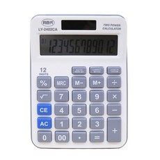 利百代 LY-2402CA 12位元計算機 太陽能計算機 桌上型計算機 辦公室必備, 白色, 1個