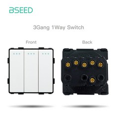 BSEED 기계식 버튼 프랑스어 ST CAT5 TV RJ45 EU 부품 소켓 스위치 USB 조합 플러그 전원 무료 DIY 기능 유형-C, 1개