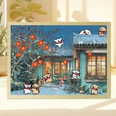 線條小狗木質拼圖可愛卡通桌面擺件高顏值送朋友閨蜜情侶生日禮物, 1個, 線條小狗【11號】,80片【送框+賀卡】