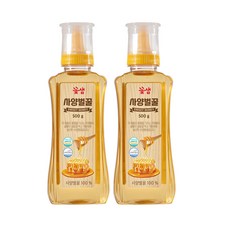 꽃샘식품 자연시럽 국산벌꿀 사양벌꿀 500g x 2개 초특가