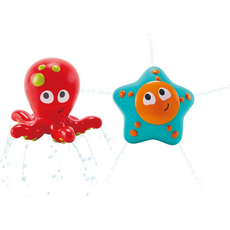 Hape 兒童洗澡玩具 章魚與海星灑水玩具 18個月以上, 紅, 1套