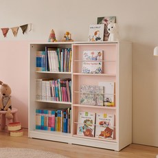 윌코 윌로우 솜솜 가로 1200 높이 1170 슬라이딩 책장, 핑크