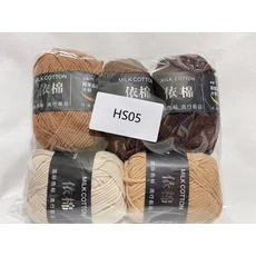 5개 혼합 색상 얀 밀크 코튼 얀 세트 핸드메이드 DIY 공예 스웨터 스카프 뜨개질용, 10 HS05-5pcs