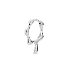 마리아블랙 클로버 14K 화이트 골드 허기 싱글 이어링