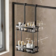 Tiger Pavilion 샤워부스 걸이형 선반 2단, 블랙, 1개