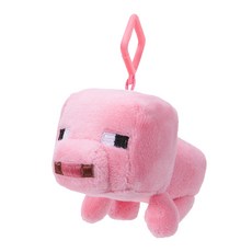 (정품) 마인크래프트 플러쉬 가방 인형고리 - 핑크 돼지 캐릭터