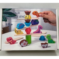 木製玩具E1G 多功能動物平衡玩具 恐龍平衡積木 兒童堆疊積木遊戲 親子互動益智玩具, 1個, 恐龍款 紙盒微凹（已折扣商品完整）