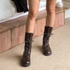 [자연스러운키높이] 플랫워커 레이스업 가죽워커 3cm-gmans