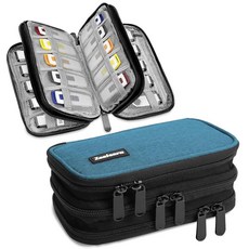 USB 플래시 드라이브 케이스 남성용 선물 케이스 오거나이저 보관 스틱 홀더 썸 삼성/샌디스크/점프 등에 적합 블랙 (블루 슬롯 30개 30개), Blue 30 Slots