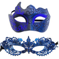 化妝舞會面具 派對面具 化妝舞蹈面具 萬聖節 聖誕節 節日道具, 黑藍色, 1個