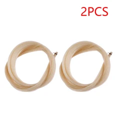 1 행크 바이올린 활 말 털 유니버설 바이올린 활 말털 노란색 + 흰색 천연 현악기 바이올린 부품 액세서리, 02 2pcs