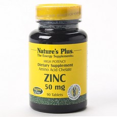 NaturesPlus 天然佳 鋅50mg補充錠, 1個, 90顆