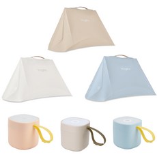 【Vogito】人氣雙星組 UV殺菌摺疊罩 Qube奶嘴殺菌盒 (三色可選), 燕麥奶,芭蕾粉