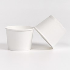 아이스크림 컵 젤라또 디저트 포장 150호 다용도 무지 화이트 종이용기 소량, 1개