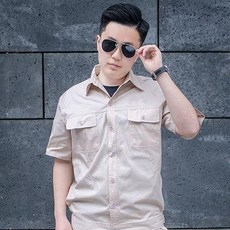 夏季短袖工作服 批發定制, 1個, 夏季短袖卡其色上衣無標誌,170/L建議125至140斤, 卡其色, 夏季短袖上衣無標誌