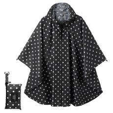 POWINSUN 패션 후드 레인 판초 방수 우비 재킷 포켓 포함 여성/남성/성인용 베이지. 단일 사이즈