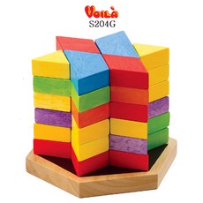 브알라 원목 별모양타워 탑쌓기 놀이 소근육운동, 단품