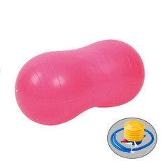 디에스스포츠 요가 필라테스 땅콩 짐볼+전용펌프 세트, 핑크