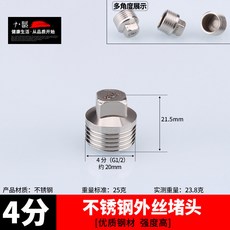 不銹鋼接頭內絲直接內外絲對絲三通彎頭6分轉4分變徑水暖水管配件 68O3, 4分外絲堵頭, 1個