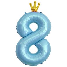 이벤트홀릭 초대형 왕관 숫자은박풍선, 블루 8