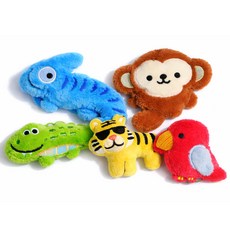 히야펫 동물원 나들이 강아지 삑삑이 장난감 5종 세트 강아지 봉제 인형 토이, 1개, 색색동물 세트