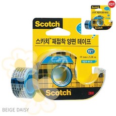 BG 양면테잎 19x5.08m 3M 재접착 양면테이프 238, 상세페이지 참조, 단품
