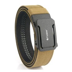 허리보호벨트 허리통증 완화 지지대 조절식 근골격 보호 작업용 HSSEE 남녀공용 단단한 군용 벨트 타이트한 나일론 전술 야외 금속 자동 버클 IPSC 캐주얼 거들 신제품, 120cm, Dark brown