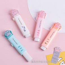 橡皮擦可伸縮推拉式創意卡通貓爪造型不留痕學生專用文具便攜橡皮, 1個, 白色小貓爪:如圖所示