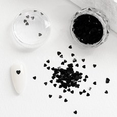 블랙 하트 스팽글 네일글리터 G-27, 1개