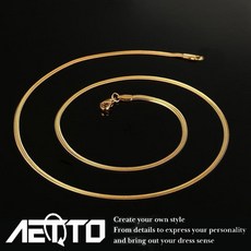 AETTO 蛇骨項鍊 金色鈦鋼材質 男女適用