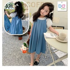 DO Kids童裝 台灣現貨-韓版百褶吊帶連身裙 女童裝 兒童 中小童 夏季新品 短袖上衣 長裙 套裝