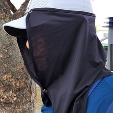 (국산) 자외선차단 하이앤드 골프 쿨캡 선가드-모자위착용 얼굴햇빛가리개 파크골프 낚시 운동 스포츠 썬가드 남여공용 얼굴가리개, 블랙