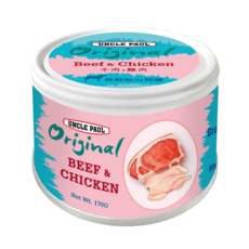 保羅叔叔 無穀鮮肉點心狗罐 170g 12入(箱) 多種口味 犬罐頭 狗狗鮮肉罐 高適口性 高肉含量濕食, 1個, 牛肉+雞肉(超商限1箱,口味混搭請備註