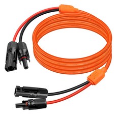 XRDS - RF 태양광 연장 케이블 15FT 태양광 패널 커넥터가 있는 14AWG 통조림 구리 10AWG 빨간색 및 검은색 분기선 RV용 헤비 듀티 실외 전원 코드 인버터, 5 FT