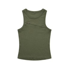 [아캄] Zippered Sleeveless (Khaki)