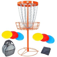 프리즈비 랙 그물망 야외 놀이 플라잉 디스크 선반, 오렌지 프리스비 랙 세트(프리스비 포함), 1개