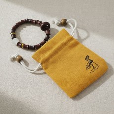 엄진 연꽃 일러스트 복주머니형 미니 스트링 파우치 보관함 ye2+8131LC