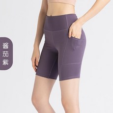 女款五分中短褲 側口袋 高腰 提臀 健身瑜伽褲
