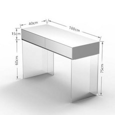 아크릴 수납함 메이크업 정리대 침실 화장품 정리함 투명, 조립형, 화이트 100x40x75