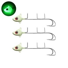 행운을파는낚시 빛나는 갈치텐야 3개세트 더블훅 풀치 갈치낚시 지그헤드 생미끼채비, 3개